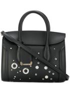 Alexander Mcqueen Eyelet Embellished Medium Tote - Black