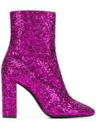 Saint Laurent Lou Lou Ankle Boots - Pink