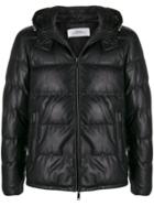 Desa 1972 Padded Leather Jacket - Black
