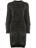 Nude Sheen Knitted Dress - Black
