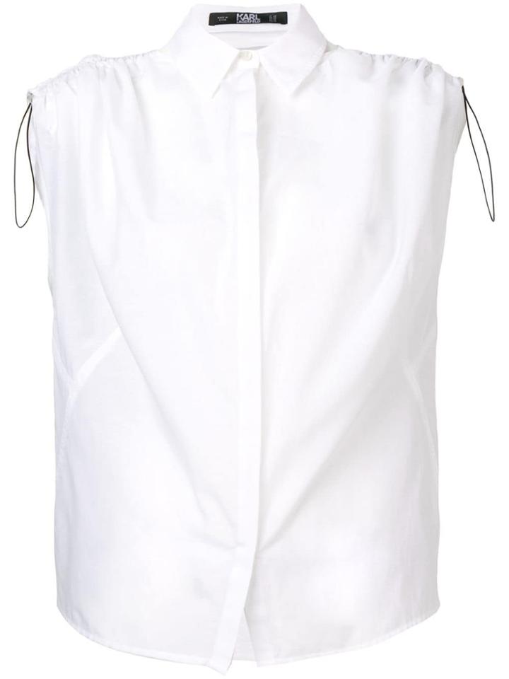 Karl Lagerfeld Ruched Shoulder Shirt - White