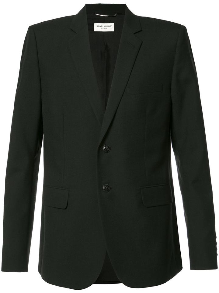 Saint Laurent Classic Blazer, Men's, Size: 52, Black, Silk/cotton/wool