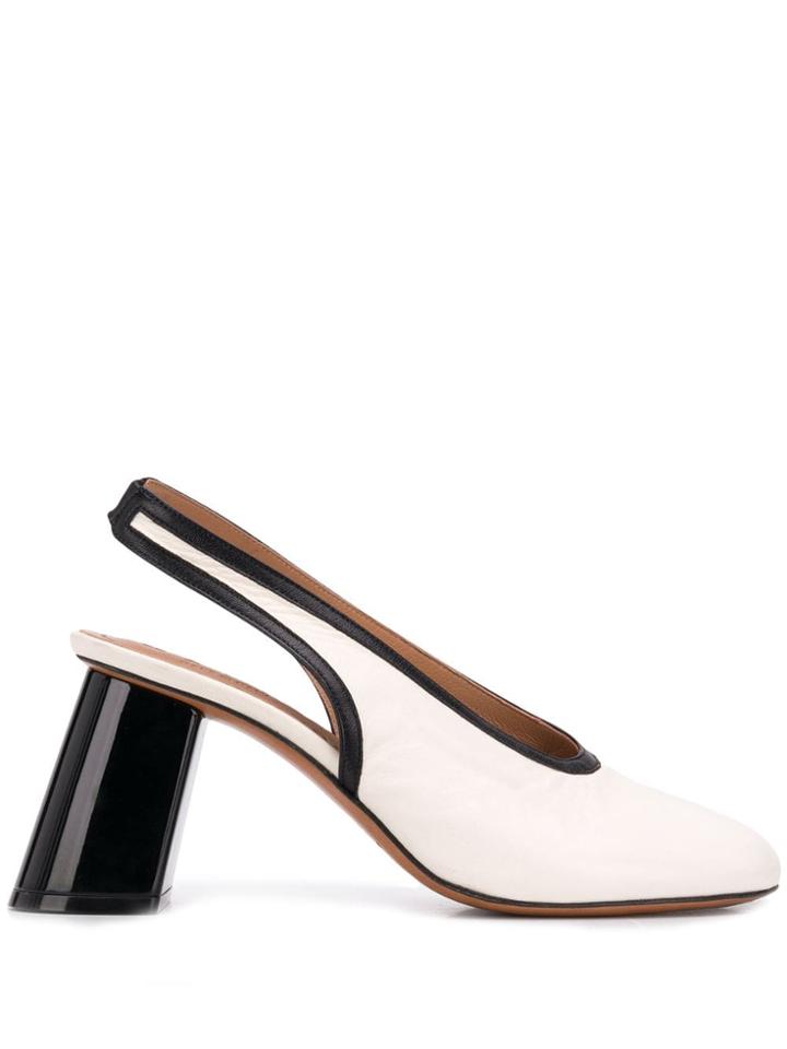 Marni Slanted Heel Pumps - White