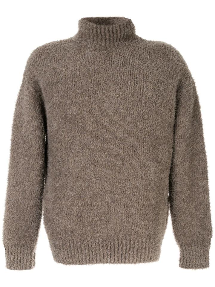 Kazuyuki Kumagai Turtleneck Textured Jumper - Brown