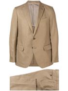 Caruso Slim Single Breasted Suit - Brown