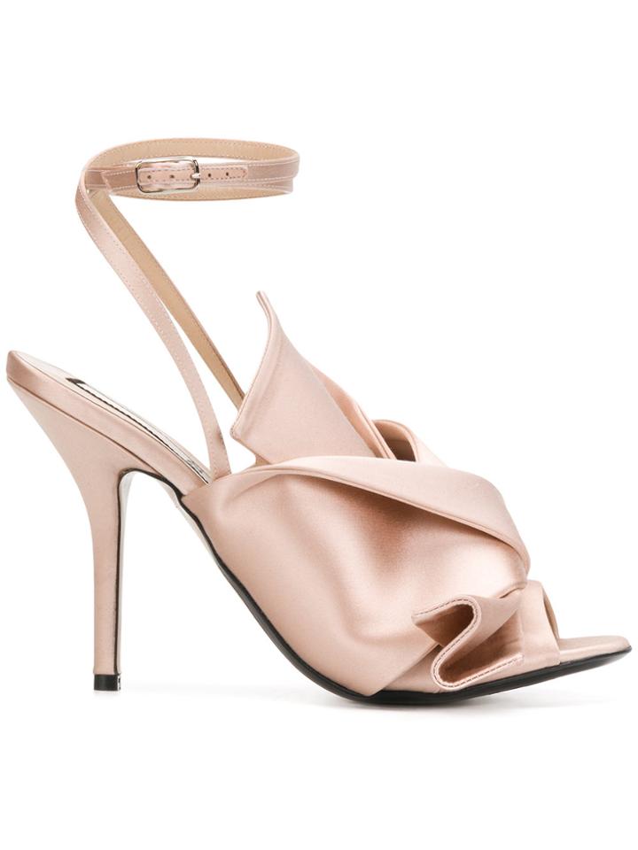 No21 Abstract Bow Sandals - Pink & Purple