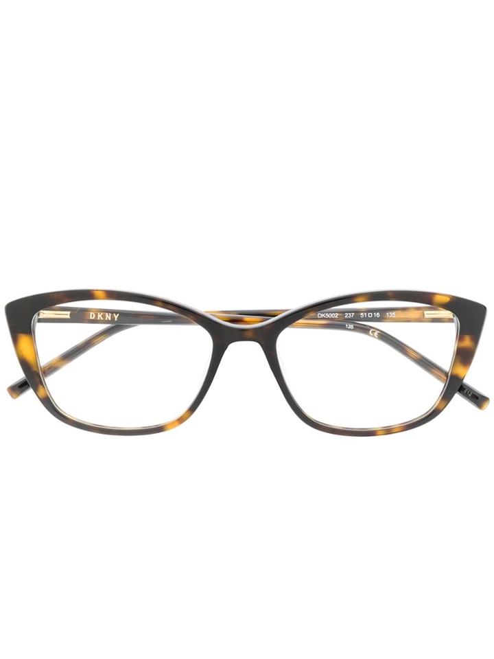 Dkny Tortoiseshell Frame Glasses - Brown