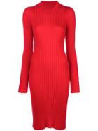 Maison Margiela Ribbed Fitted Dress - Red