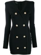 Balmain Double-breasted Wrap Dress - Black