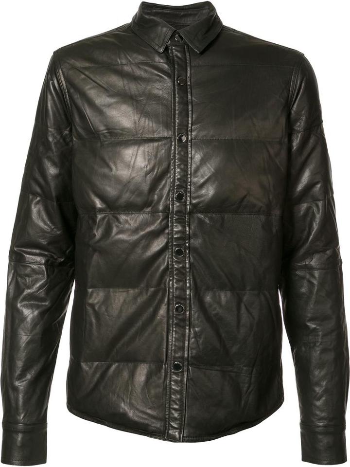 Private Stock Padded Effect Jacket, Men's, Size: Medium, Black, Polyester/lamb Skin