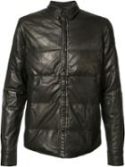 Private Stock Padded Effect Jacket, Men's, Size: Medium, Black, Polyester/lamb Skin