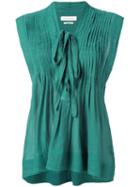 Isabel Marant Étoile Pintuck Front Top, Women's, Size: 40, Green, Viscose/cotton