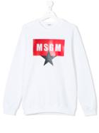 Msgm Kids Logo Print Sweatshirt - White