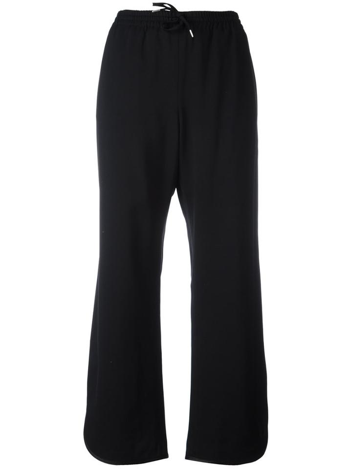 Ermanno Scervino - Drawstring Straight Track Pants - Women - Spandex/elastane/acetate/cupro/viscose - 38, Black, Spandex/elastane/acetate/cupro/viscose