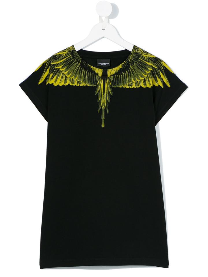 Marcelo Burlon County Of Milan Kids - Wing Collar Printt-shirt - Kids - Cotton - 12 Yrs, Girl's, Black