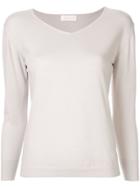 Ballsey Knitted V-neck Top - Metallic