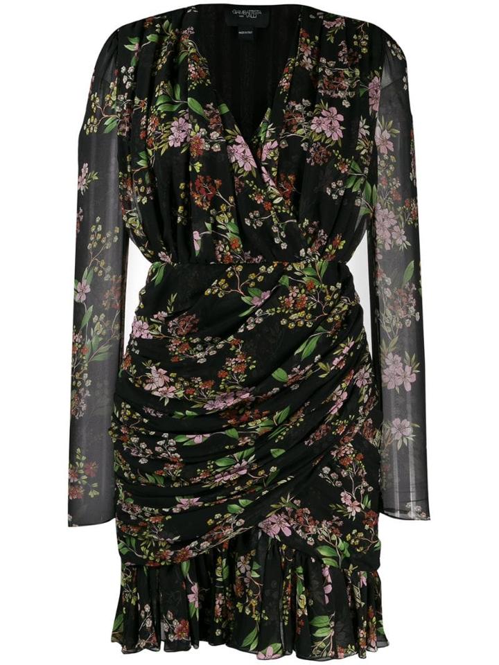 Giambattista Valli Floral Wrap Dress - Black