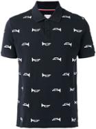 Moncler Trumpet Print Polo Shirt - Blue