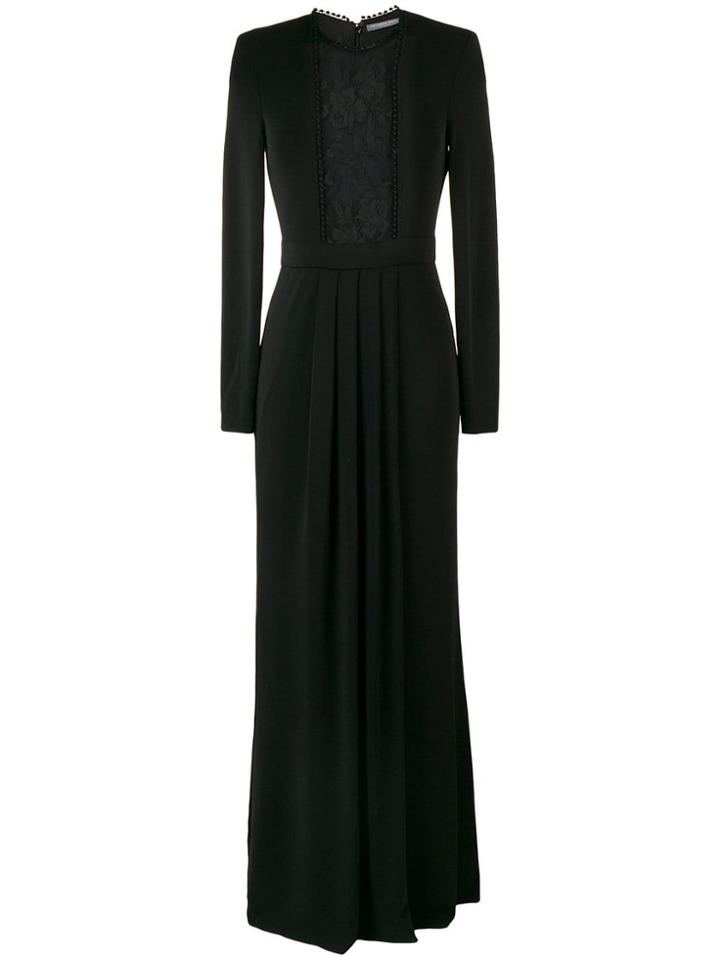 Alexander Mcqueen Lace Panel Evening Dress - Black