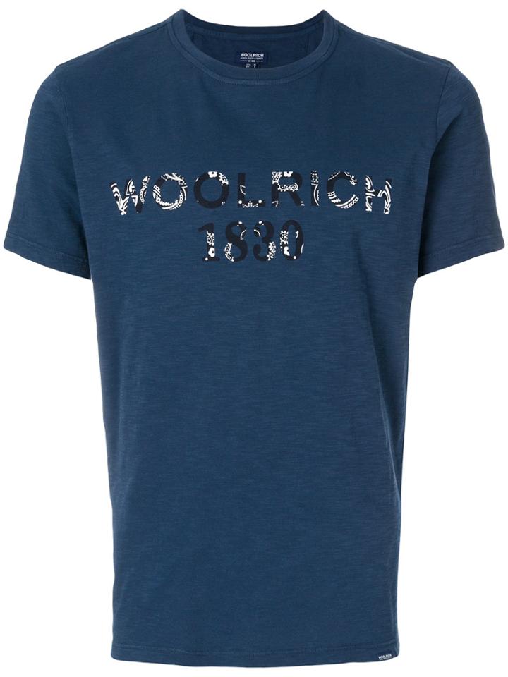 Woolrich Logo Print T-shirt - Blue