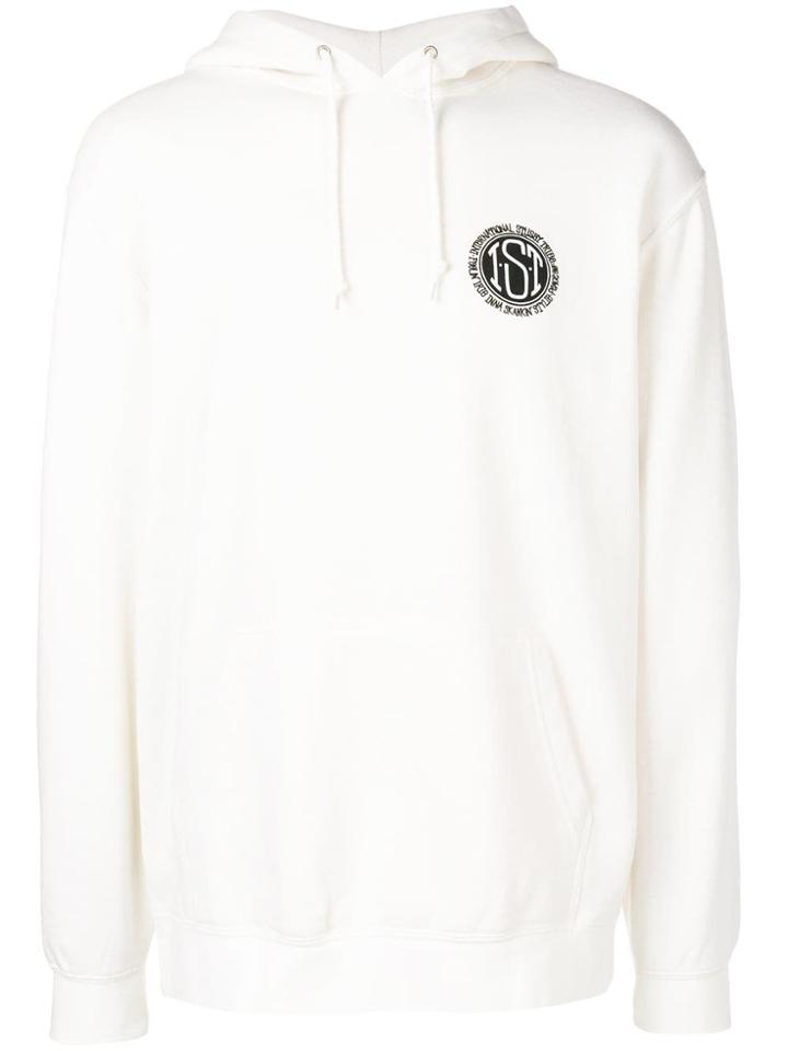 Stussy Logo Print Hoodie - White