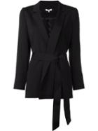 Ganni Belted Blazer, Women's, Size: Small, Black, Viscose/spandex/elastane