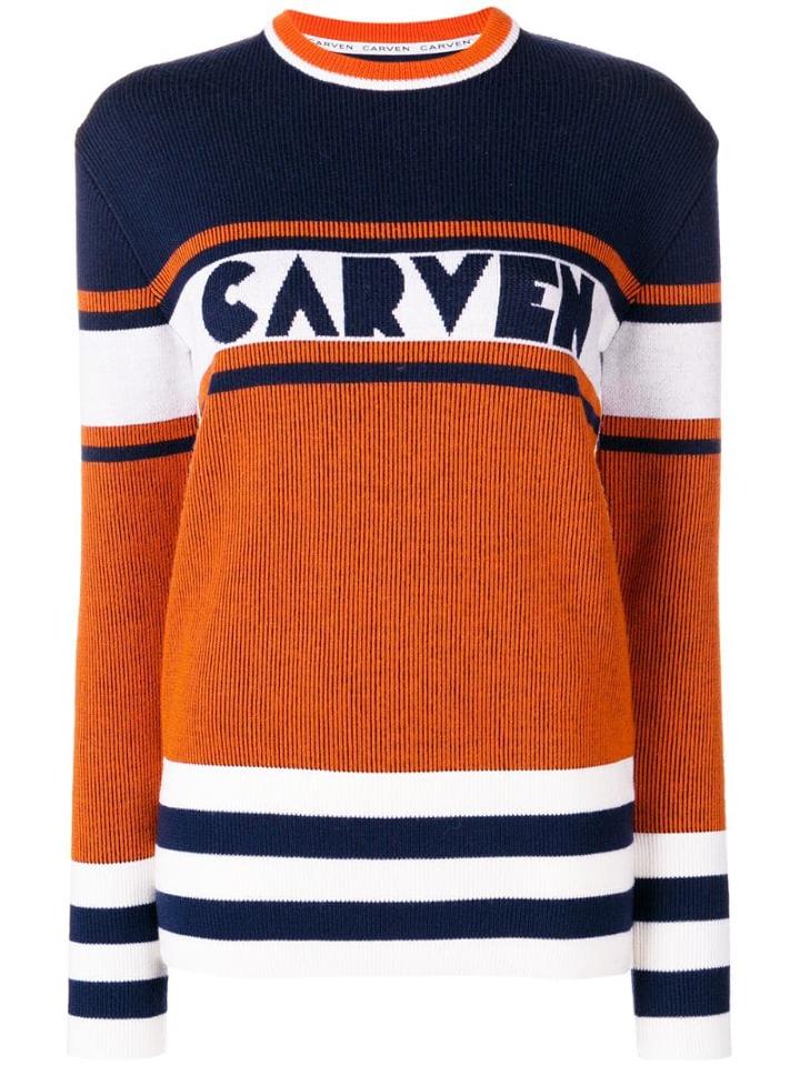 Carven Panelled Jumper - Orange