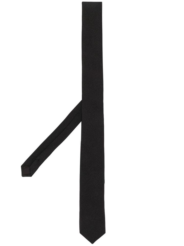 Saint Laurent Striped Tie - Black
