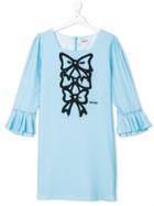 Moschino Kids Teen Bow Print Dress - Blue