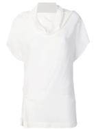 Jean Paul Knott Cowl Neck Blouse - Off White