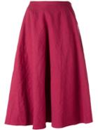 Forte Forte Full Skirt, Women's, Size: Ii, Red, Cotton/linen/flax