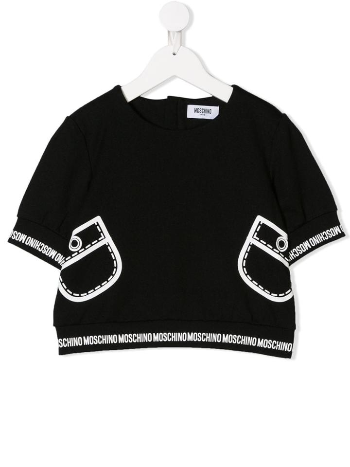 Moschino Kids Teen Trompe L'oeil-print Top - Black