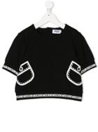 Moschino Kids Teen Trompe L'oeil-print Top - Black