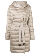's Max Mara Hooded Belted Coat - Nude & Neutrals