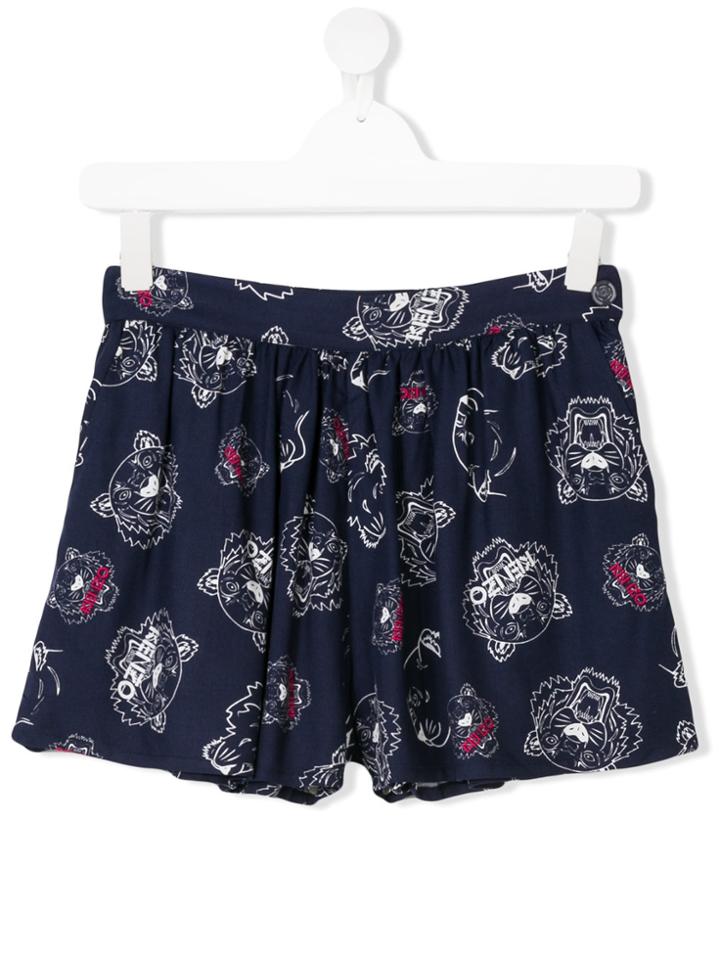 Kenzo Kids Tiger Print Swimshorts - Blue