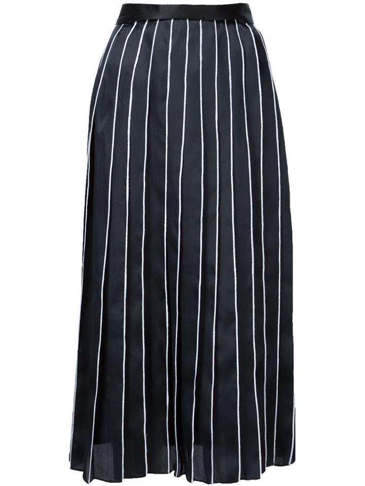 Monique Lhuillier Contrast Pleat Flared Midi Dress