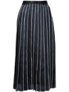 Monique Lhuillier Contrast Pleat Flared Midi Dress
