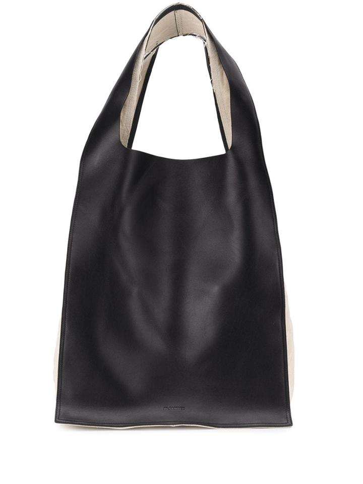 Jil Sander Stitched Panel Tote Bag - Black