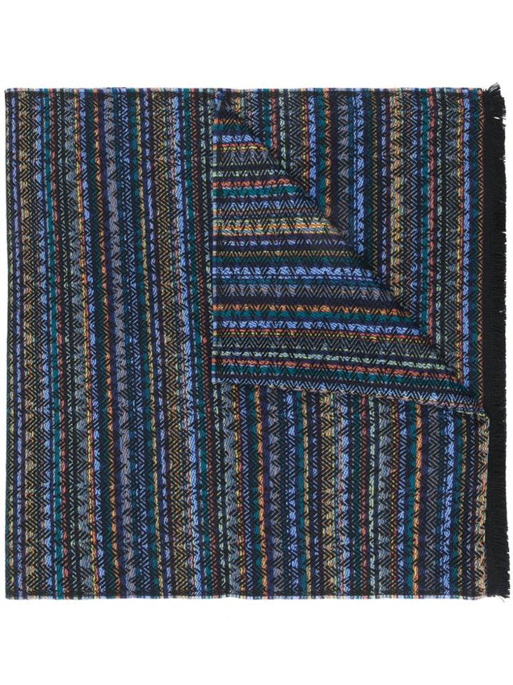Missoni Zigzag Pattern Scarf - Blue