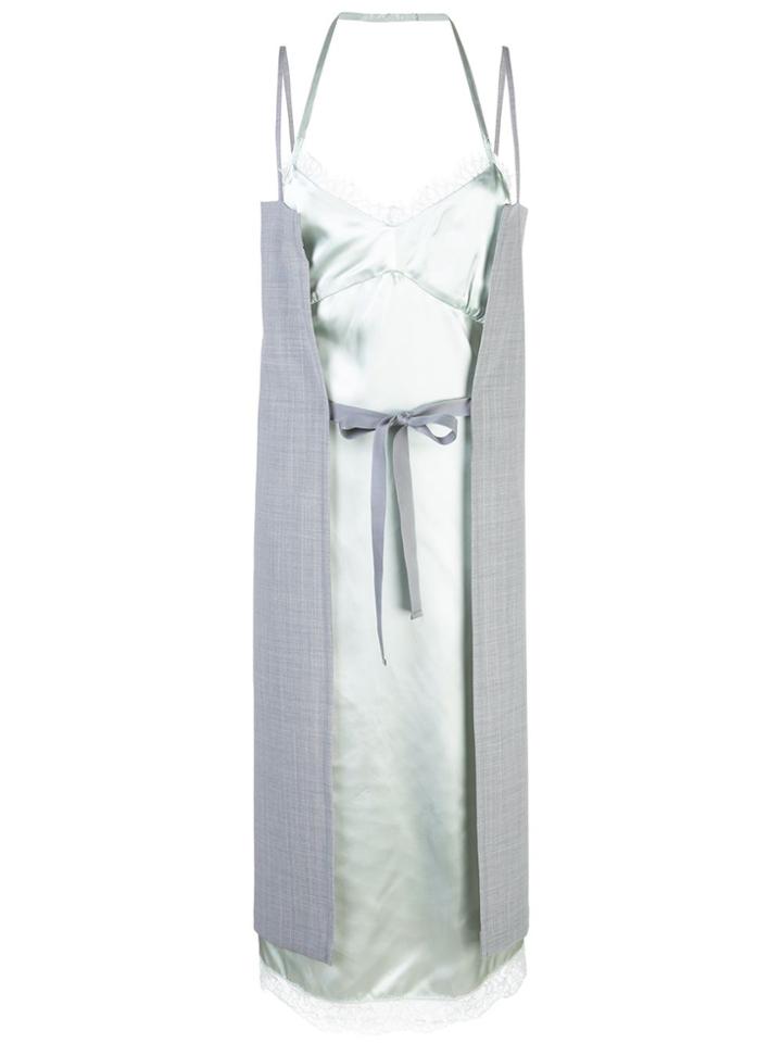 Mm6 Maison Margiela Bi-material Strappy Dress - Grey