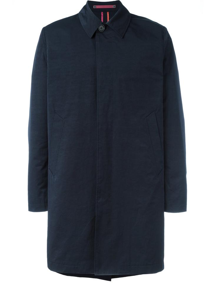 Ps By Paul Smith - Classic Midi Coat - Men - Cotton/polyamide/polyester - Xl, Blue, Cotton/polyamide/polyester