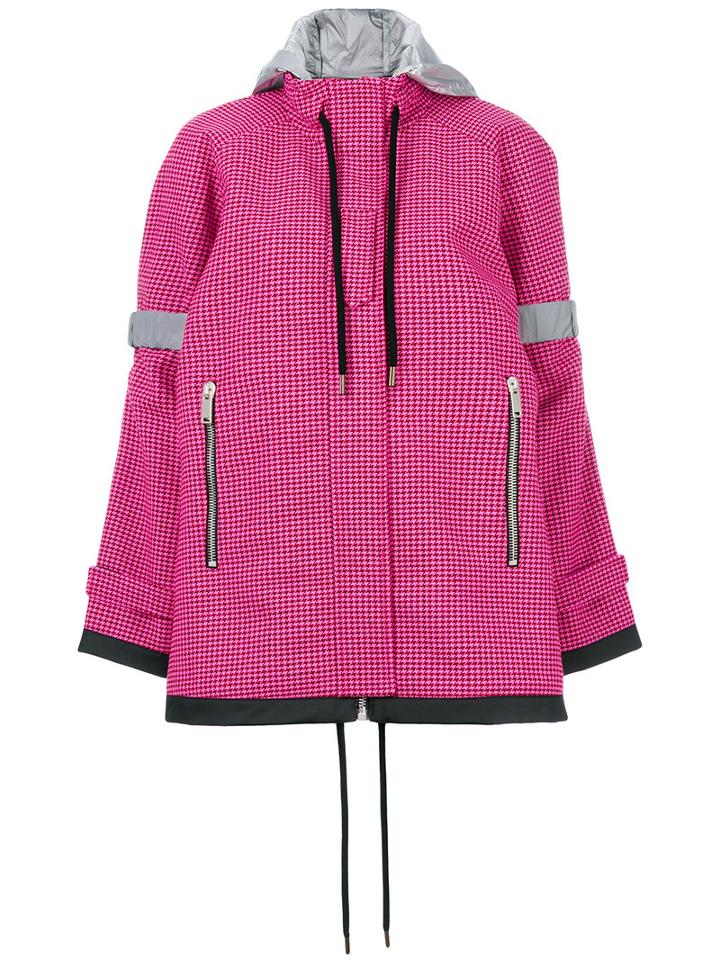 Palm Angels - Gingham Coat - Women - Cotton/polyamide/polyester/wool - Xs, Pink/purple, Cotton/polyamide/polyester/wool