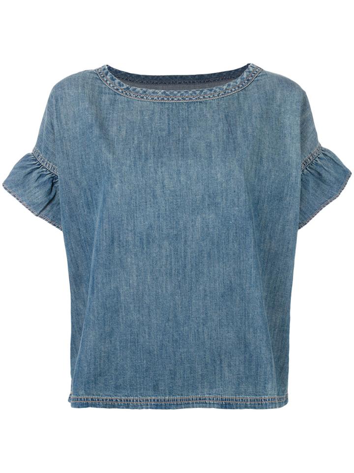 Current/elliott Alexis Ruffle Shirt - Blue