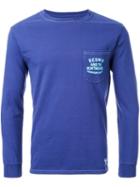 Bedwin & The Heartbreakers Logo Print Longsleeved T-shirt, Men's, Size: 3, Blue, Cotton