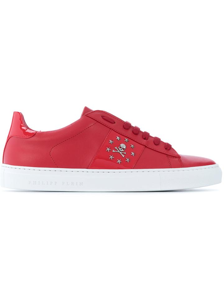 Philipp Plein Logo Plaque Low Top Sneakers - Red