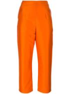Isa Arfen Classic Cropped Trousers, Women's, Size: 8, Yellow/orange, Polyester/polyamide/cotton