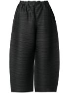 Pleats Please By Issey Miyake Pleated Wide Leg Cropped Trousers -