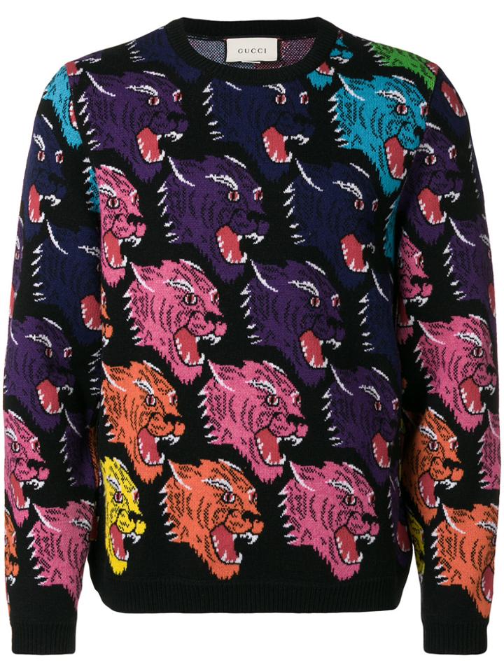 Gucci Jaguar Intarsia Jumper - Black