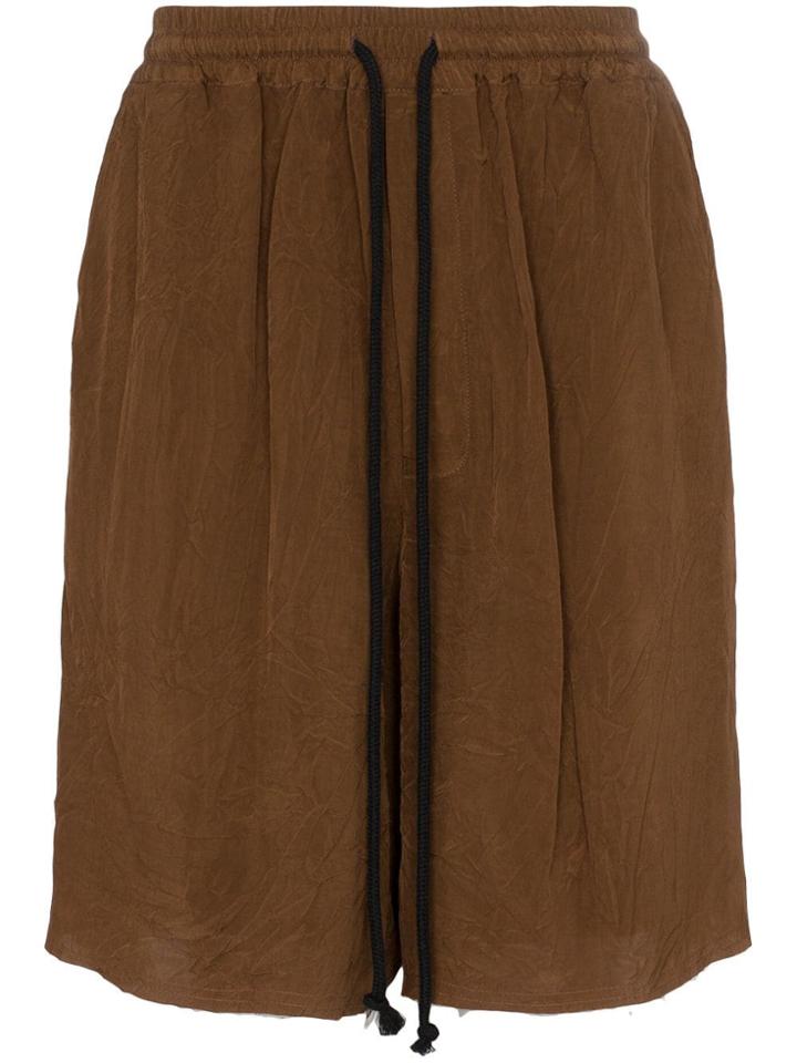 Song For The Mute Drawstring Track Shorts - Brown