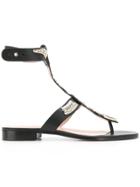 Red Valentino Snake Plaque Sandals - Black